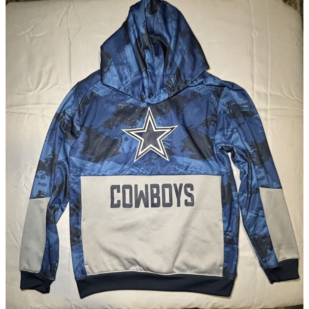 Cowboys Hoodie Youth Size XL 18/20 Blue w/Pockets and Hood
